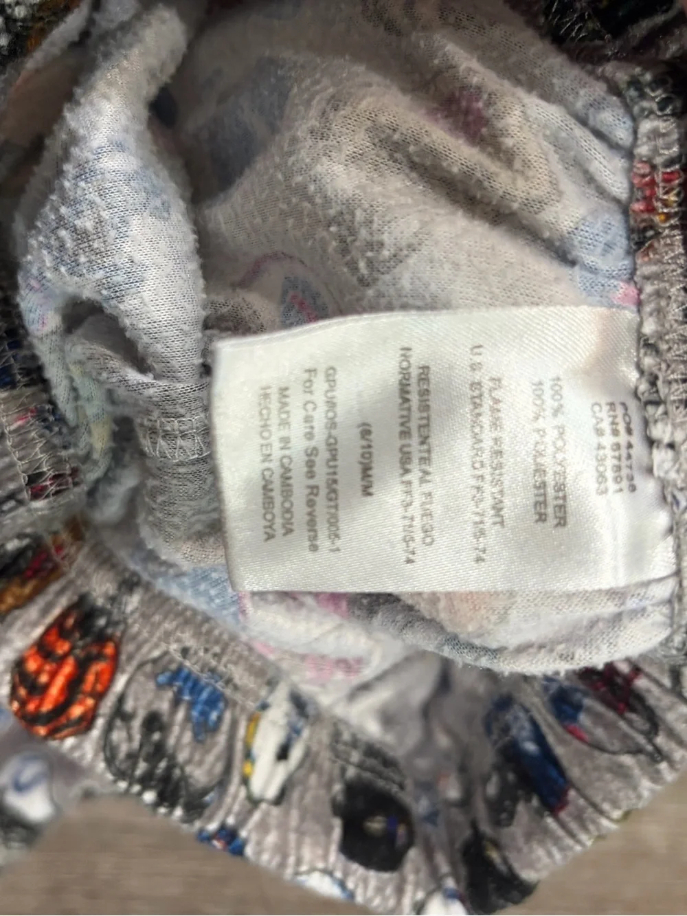 Boys Youth NFL Pajama Set Size 8/10 Grey Multi-Team Helmet Print Sleepwear (M)